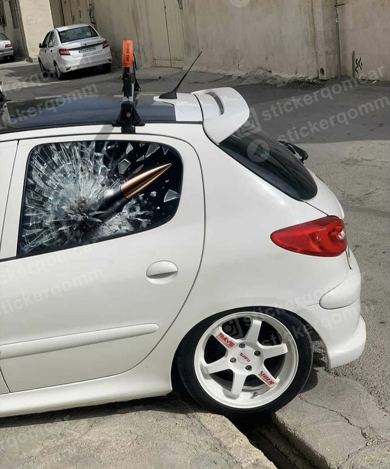 استیکر ماشین طرح شیشه بغل خودرو