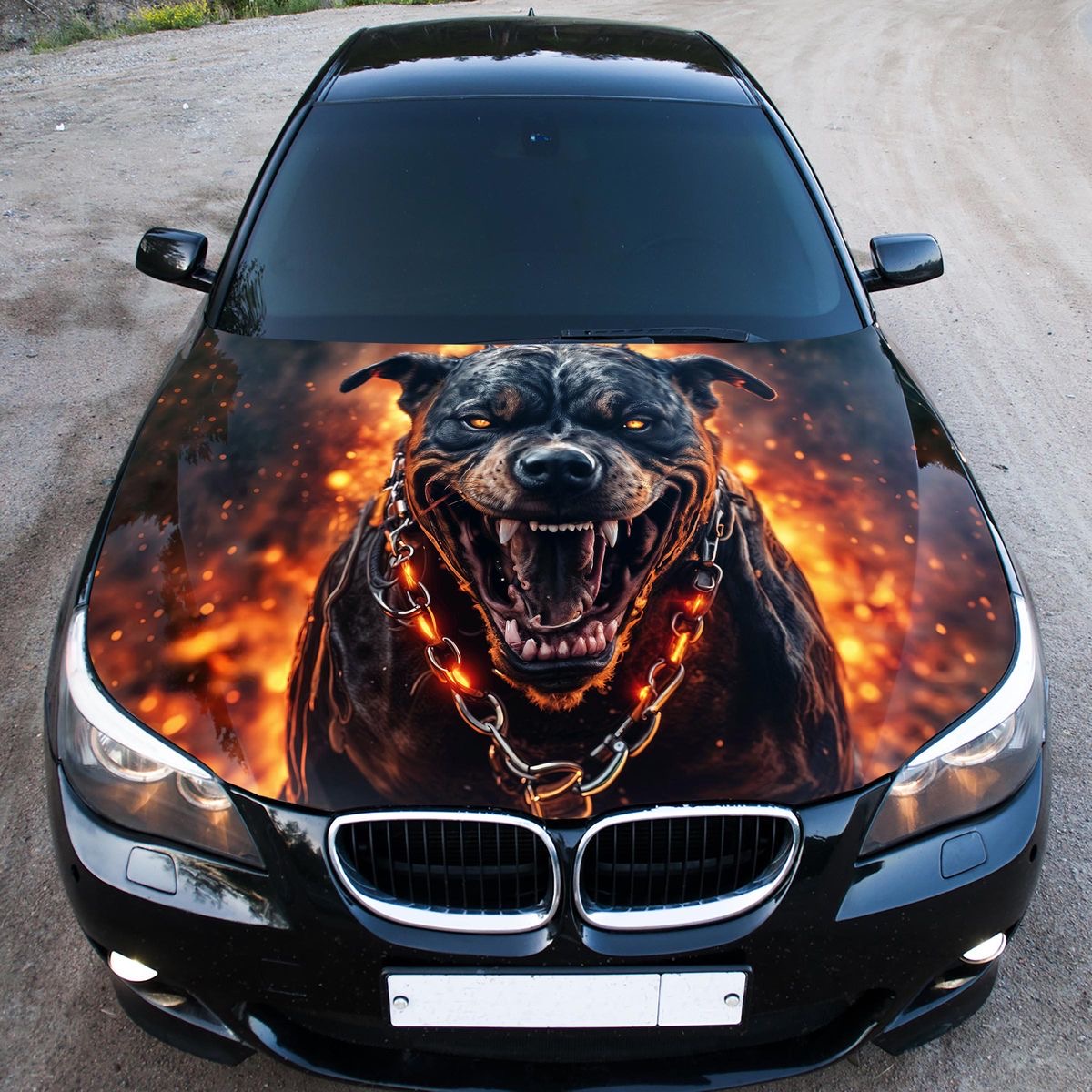 استیکر ماشین طرح پیتبول  کاپوت‌ خودرو