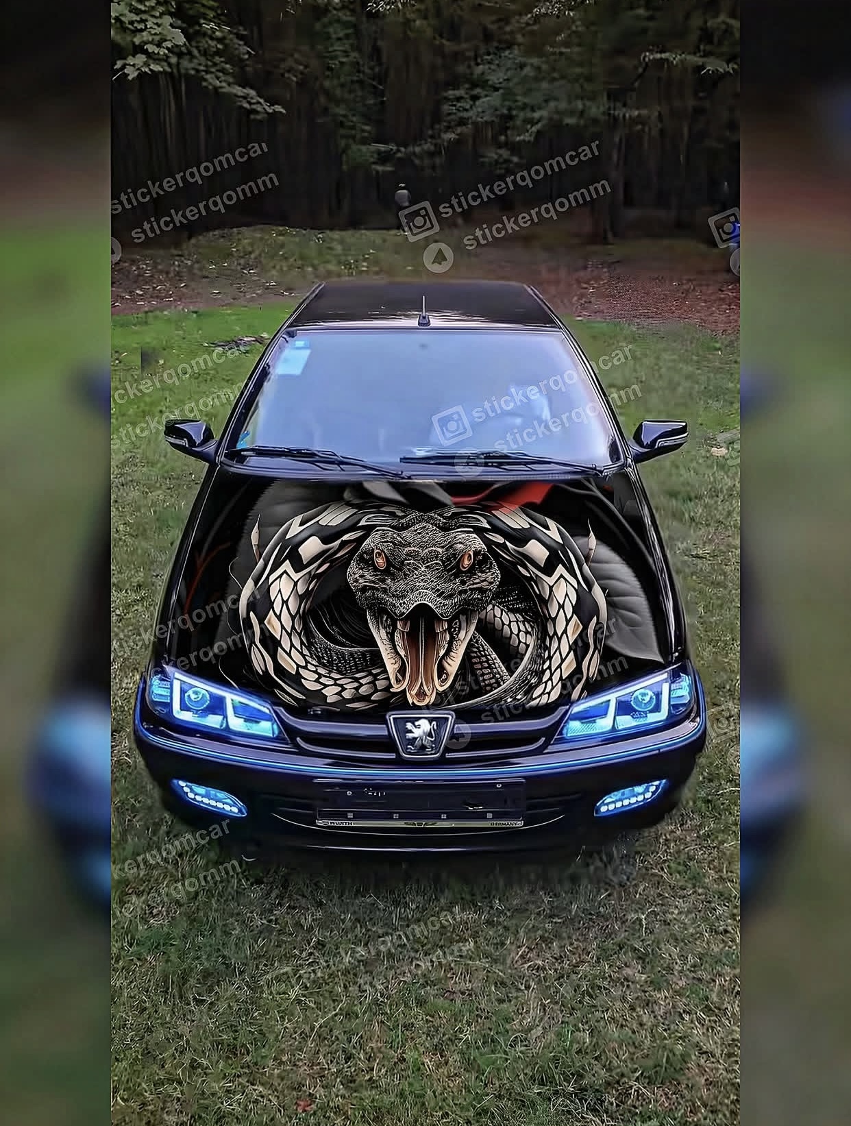 استیکر  ماشین طرح مار افعی کاپوت خودرو