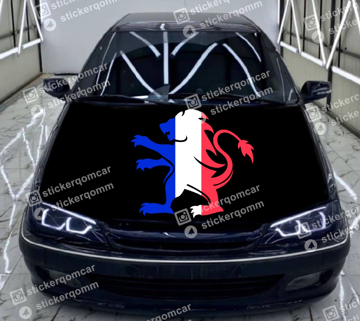 استیکر برچسب ماشین طرح دار کاپوت خودرو